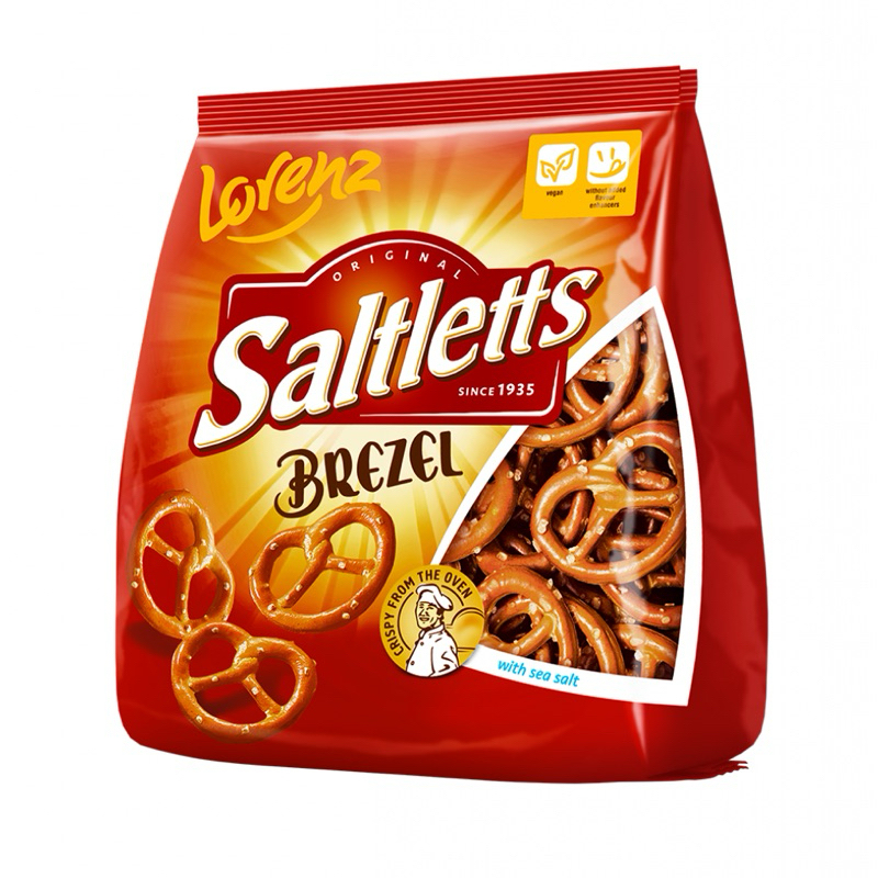 Lorenz Saltletts Sticks Brezel Cocktail ลอเรนซ์ ขนมปังอบกรอบรสเกลือ เพรซเซล ขนาด150 กรัม