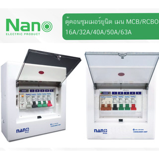 (ส่งไวมี มอก.) ตู้คอนซูมเมอร์ NANO Plus 5 ช่อง NANO NNP-CM NNP-CR Plus เมนธรรมดา MCB / เมนกันดูด RCBO 32/50/63A คอนซูมเม