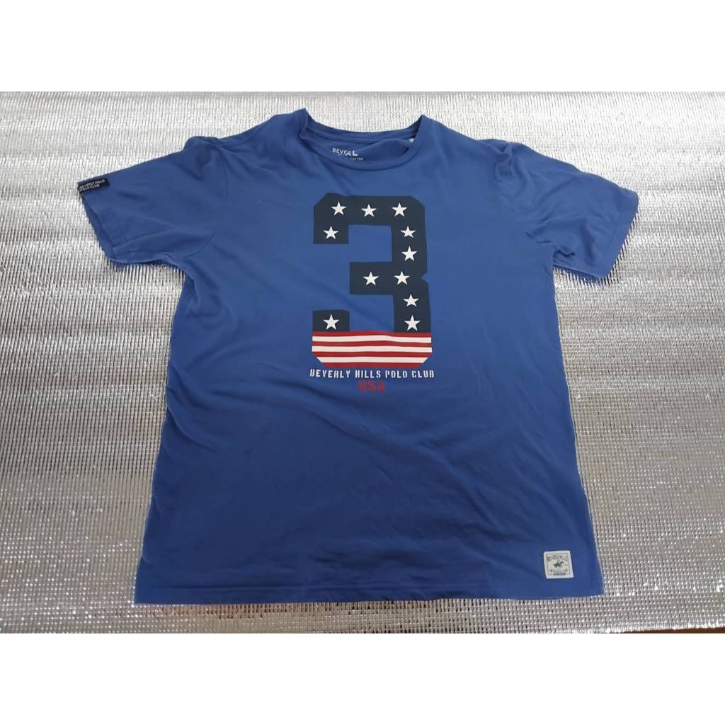 เสื้อยืดสีน้ำเงิน Beverly Hill Polo Club (มือสองสภาพ 90 %) (L)