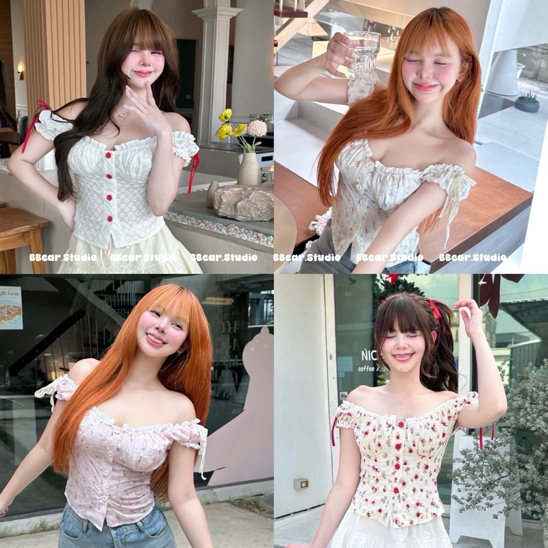 Nusa style เสื้อแขนตุ๊กตาผ้าปักฉลุ