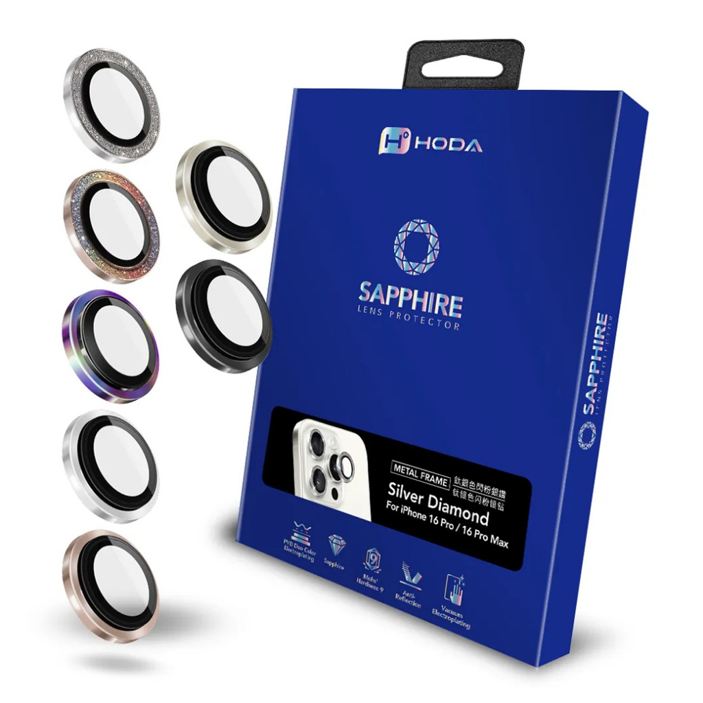 Hoda Sapphire Lens Protector กระจกเลนส์กล้องสำหรับ 16 Pro / 16 Pro Max - มี 7 สีให้เลือก