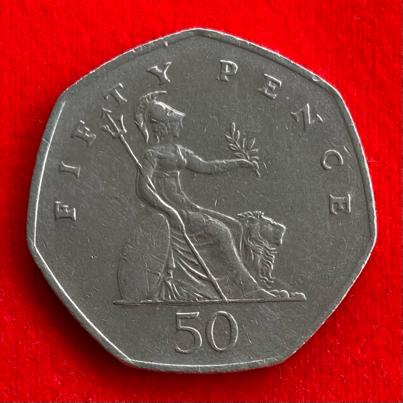 🇬🇧 เหรียญอังกฤษ United Kingdom 50 pence ปี 1997 เหรียญต่างประเทศ