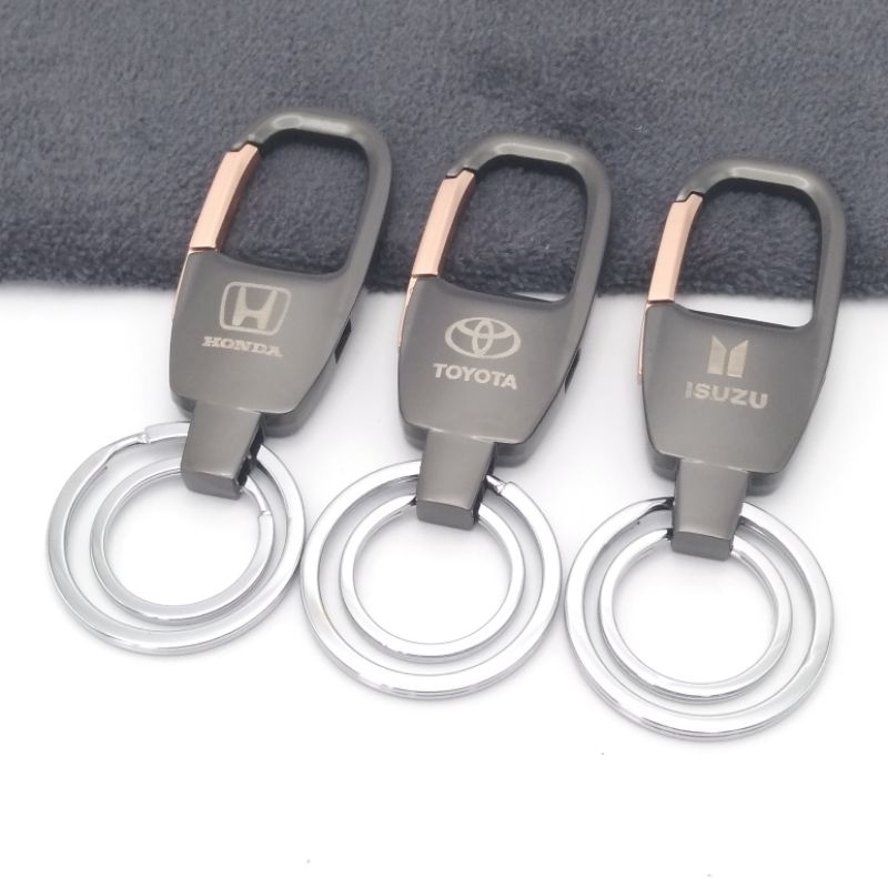 พวงกุญแจโลโก้รถยนต์ สีเทาโรดโกล Toyota Honda Isuzu ห่วงแขวนกุญแจรถยนต์ รถมอไซร์