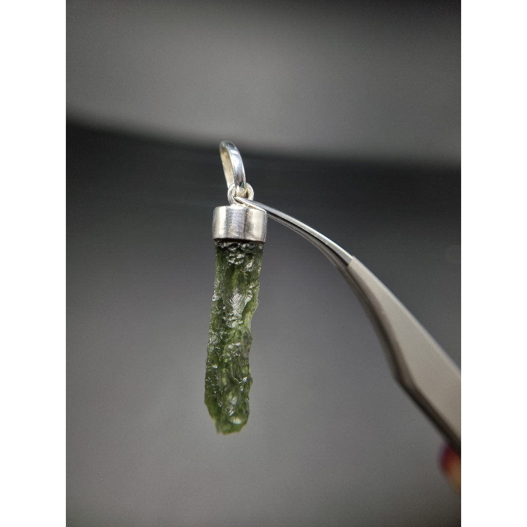 จี้ Moldavite เงินแท้ Silver AG 925/1000 Czech republic MJ24-AG13 2.8g