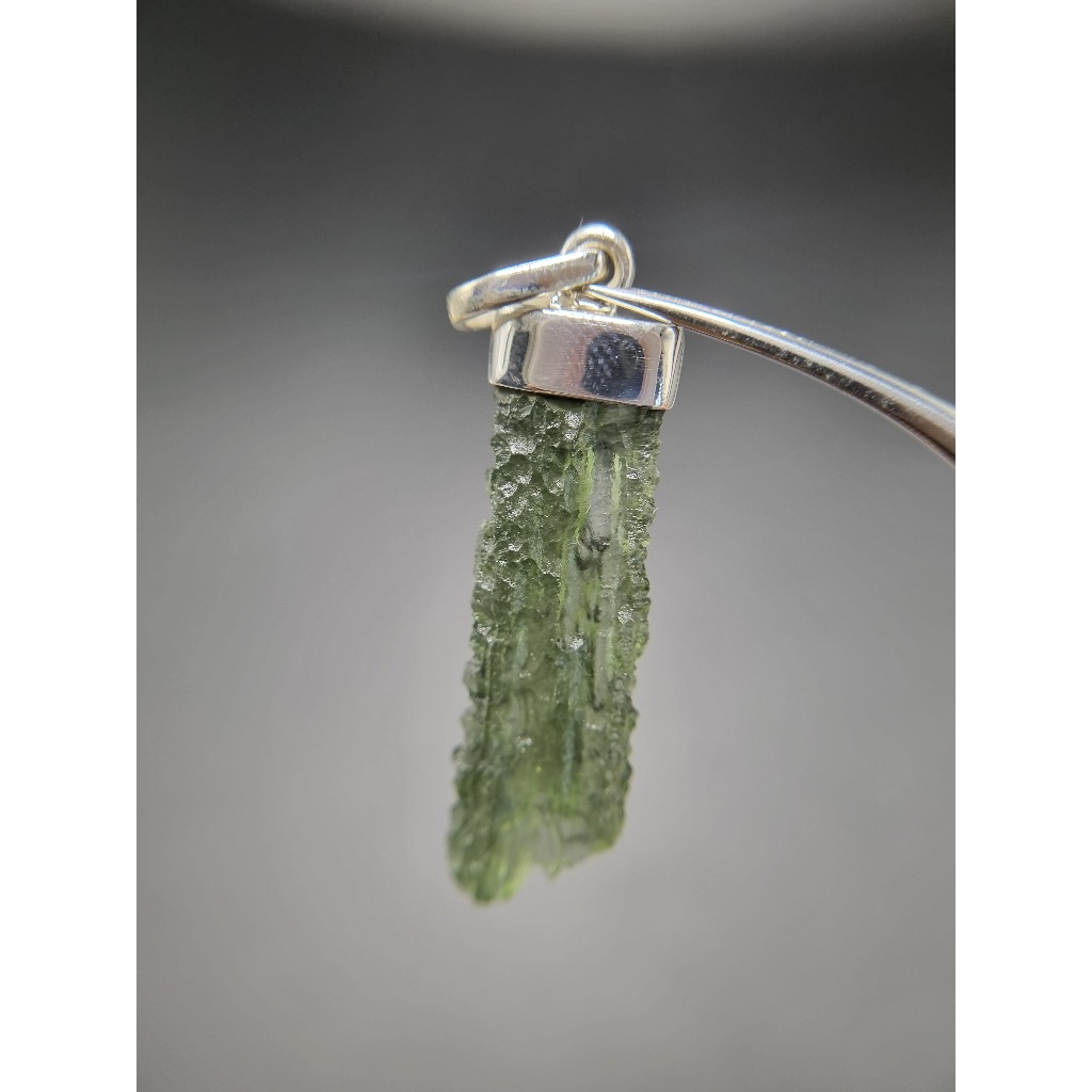จี้ Moldavite เงินแท้ Silver AG 925/1000 Czech republic MJ24-AG19 2.9g