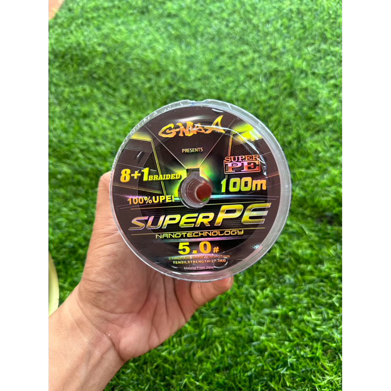 สายถัก G-MAX รุ่น Super PE 8+1 เส้นถักสลับสี เหนียวมาก ขาดยาก รุ่นนี้
