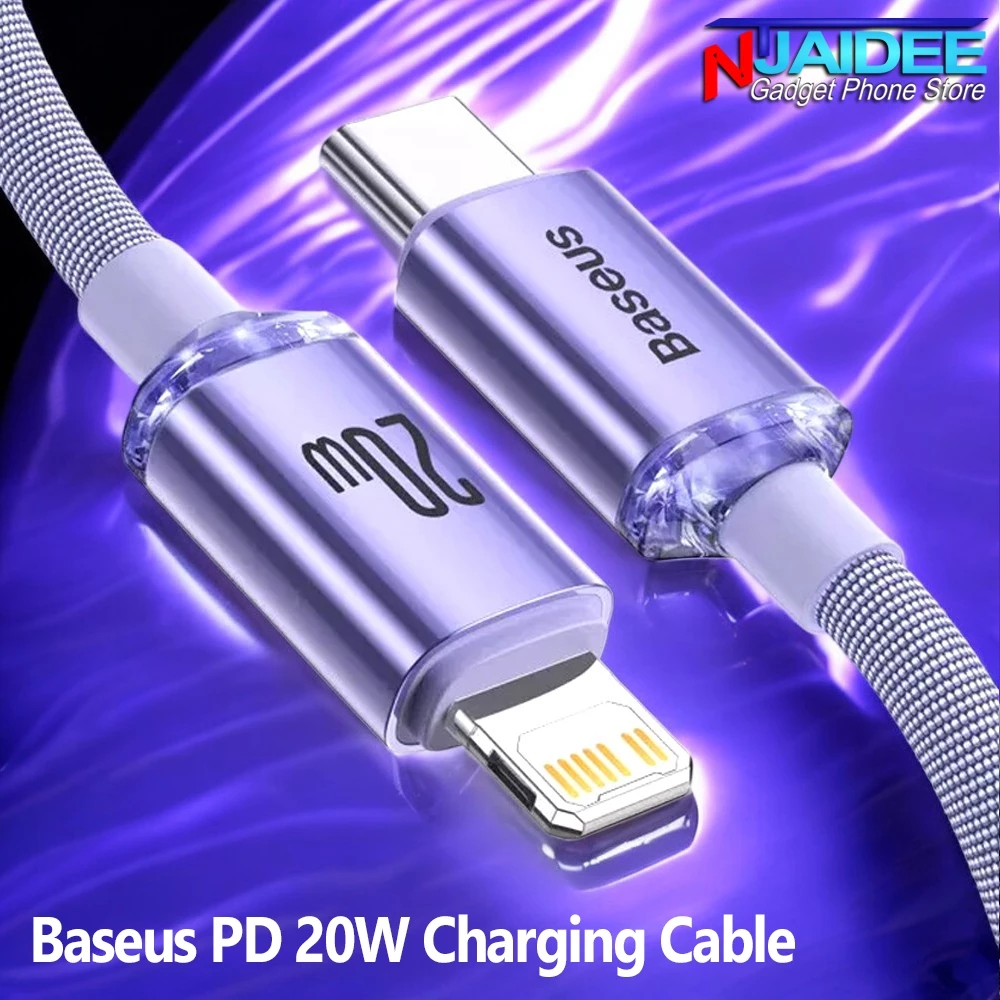 Baseus PD 20W USB-C To Lightn!ng Fast Charging Cable gleaming Design Data Cord