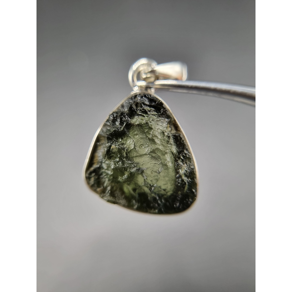 จี้ Moldavite เงินแท้ Silver AG 925/1000 Czech republic MJ24-AG22 3.2g