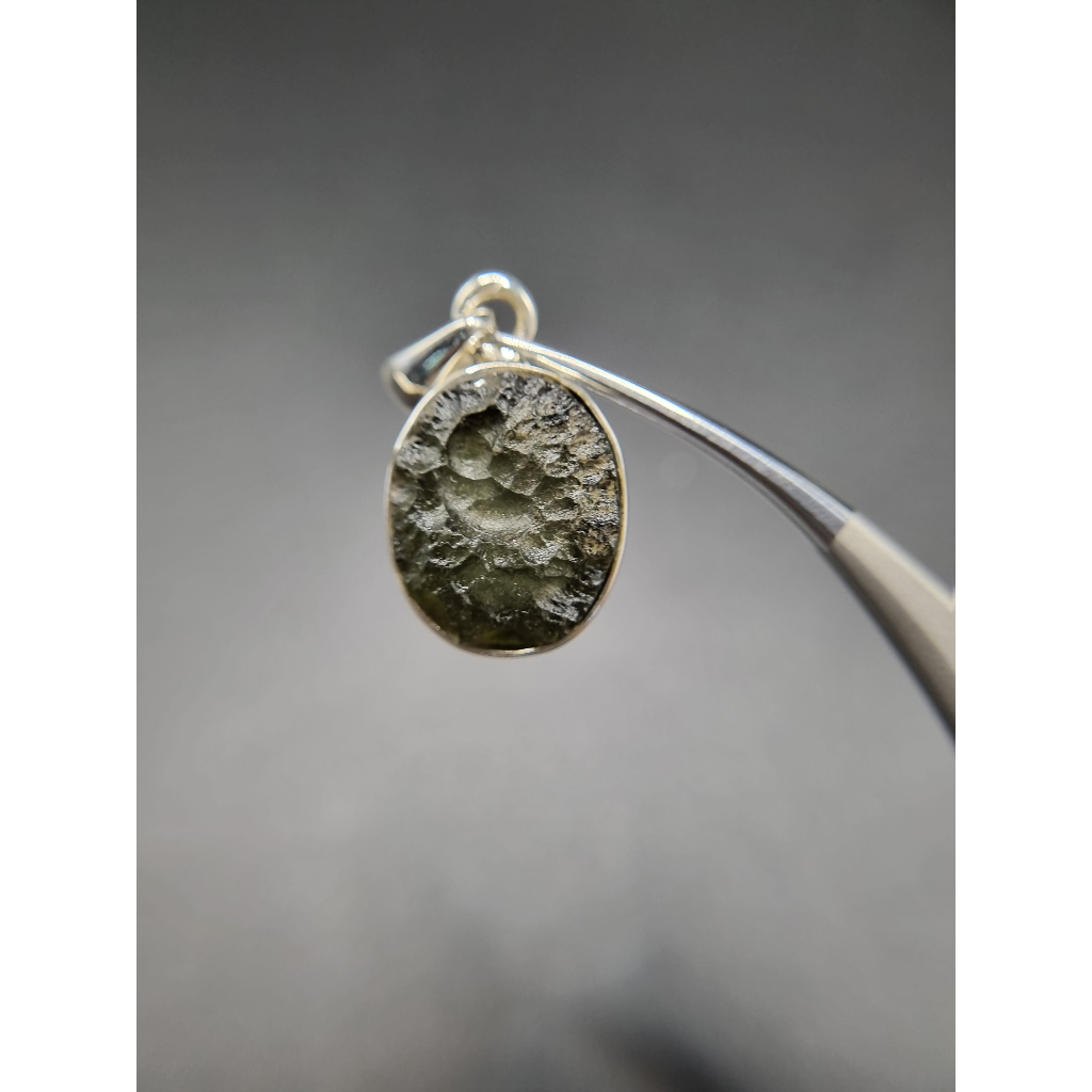 จี้ Moldavite เงินแท้ Silver AG 925/1000 Czech republic MJ24-AG15 3.3g