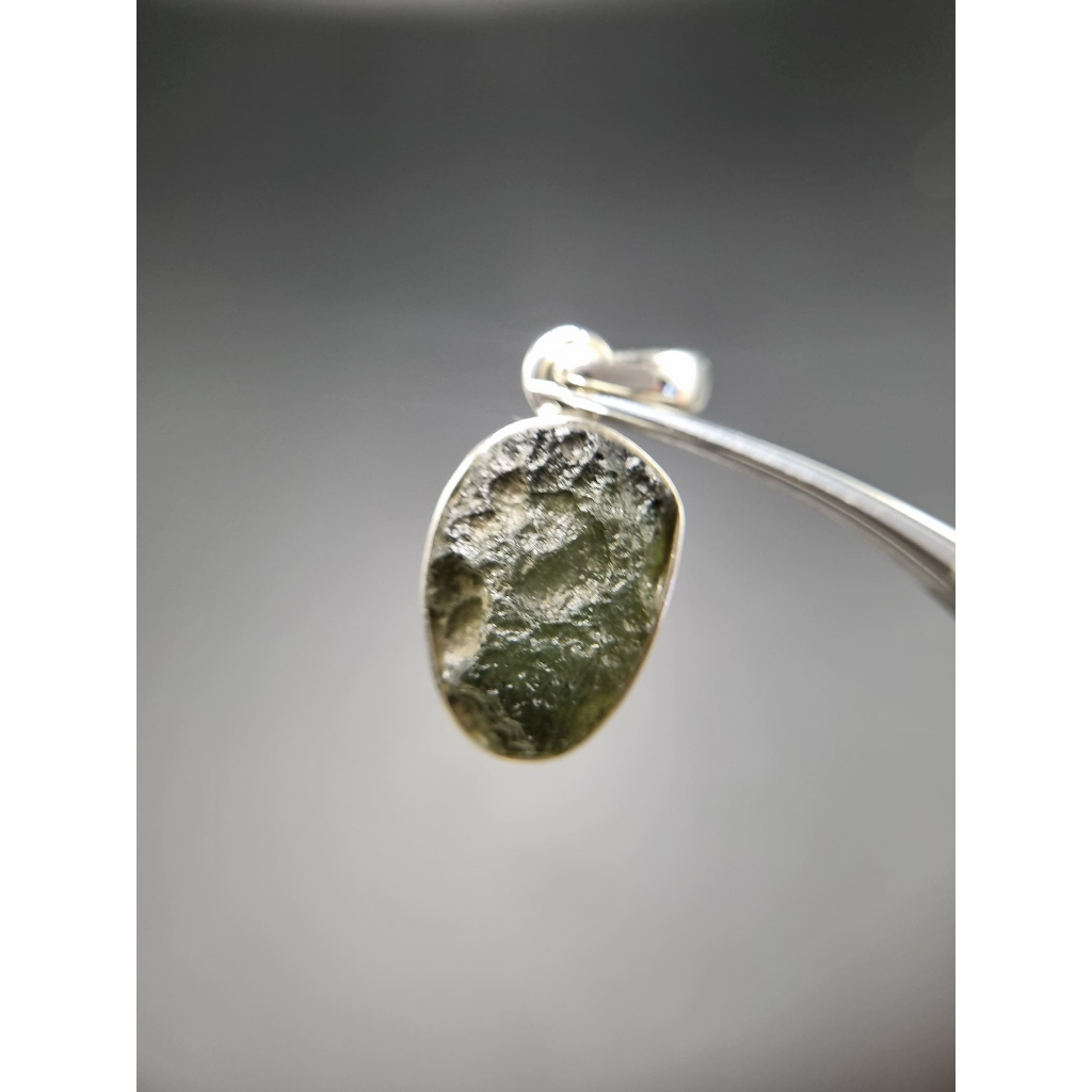 จี้ Moldavite เงินแท้ Silver AG 925/1000 Czech republic MJ24-AG5 3.2g