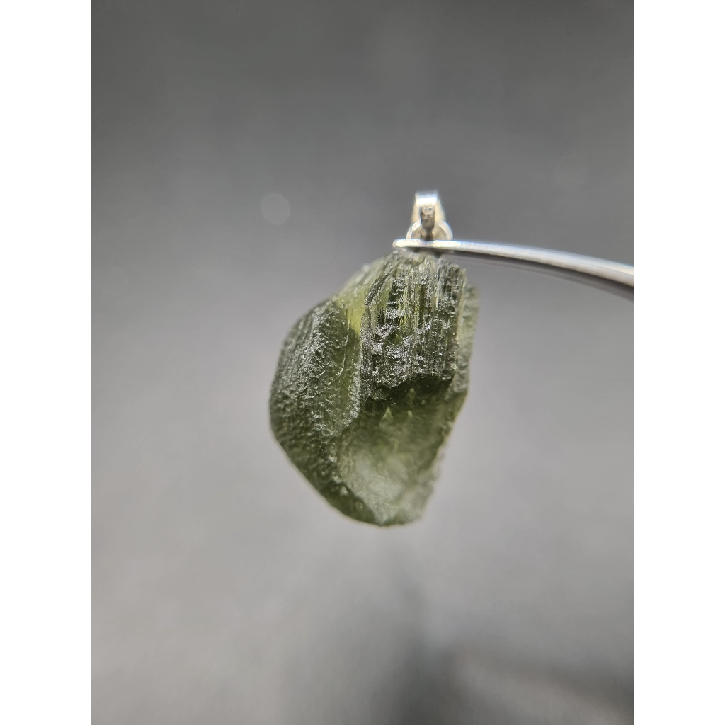จี้ Moldavite เงินแท้ Silver AG 925/1000 Czech republic MJ24-AG28 3.3g