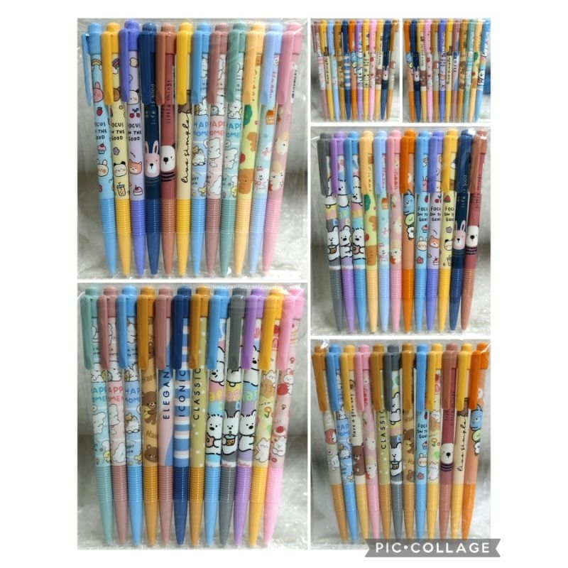 (12ด้าม)ปากกาลูกลื่นโมชิ Moshi Moshi ลายการ์ตูน (0.38mm.)