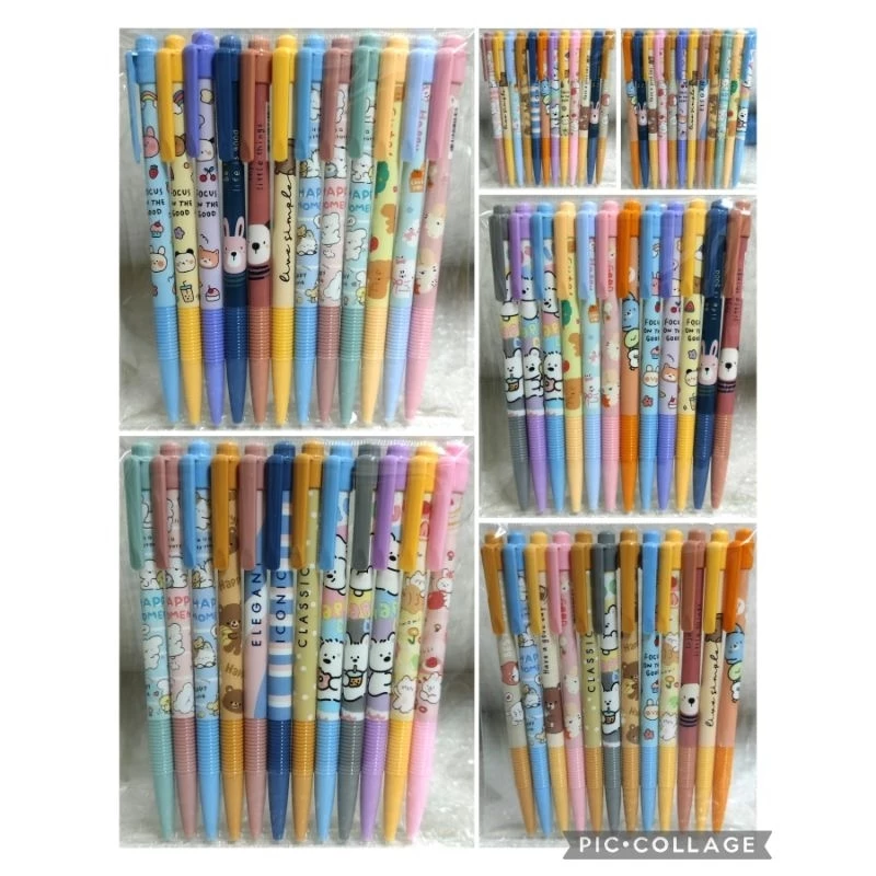 (12ด้าม)ปากกาลูกลื่นโมชิ Moshi Moshi ลายการ์ตูน (0.38mm.)