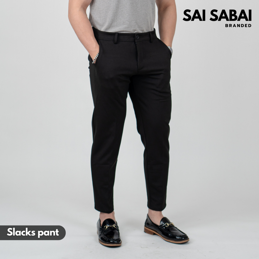กางเกงแสล็คขายาว SAI-SABAI - กางเกงขายาว ดีไซน์เรียบหรู คลาสสิก ทรงสวยเข้ารูป เนื้อผ้าเบาสบาย เหมาะสำหรับทุกโอกาส ราคาถูก Shopee Lazada