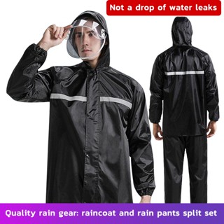 เสื้อกันฝน ผู้ใหญ่ ชุดกันฝน มีแถบสะท้อนแสง รุ่น หมวกติดเสื้อ…