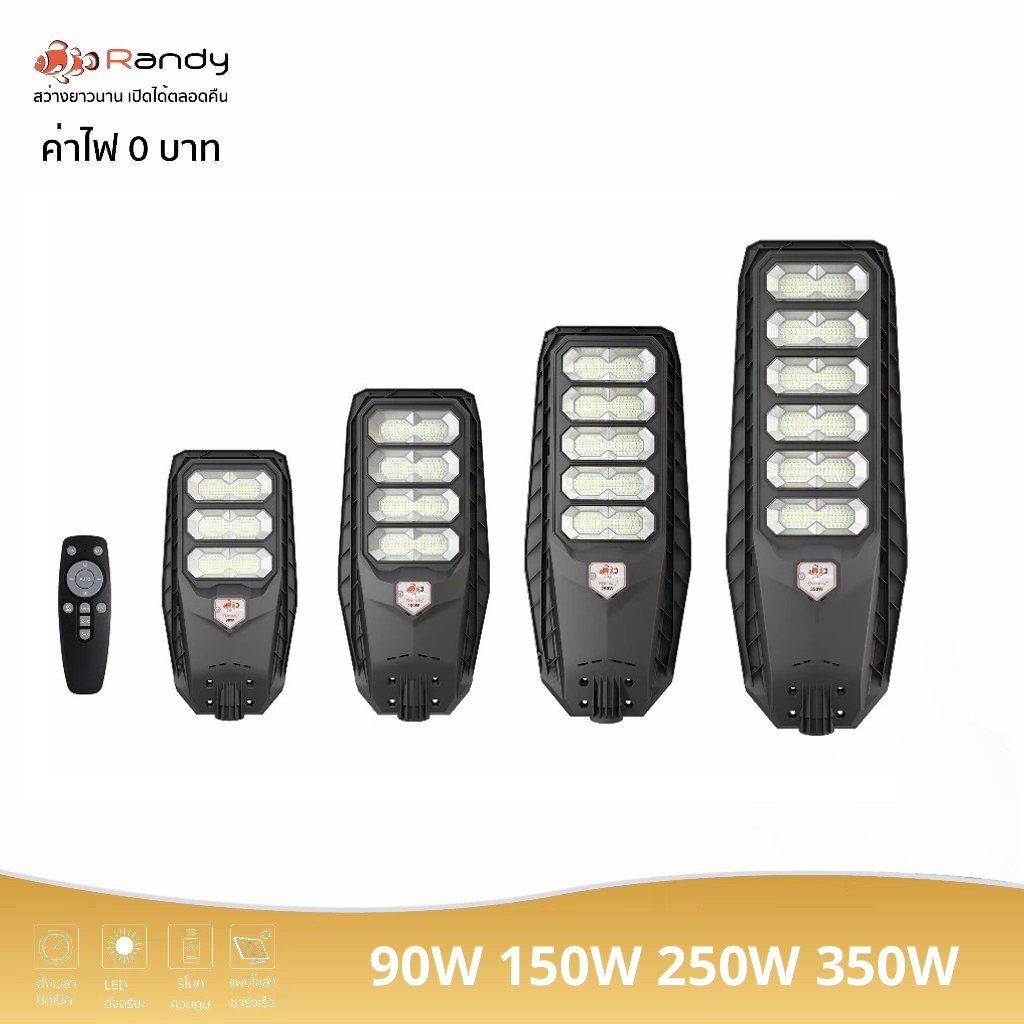 Randy LED STREET SolarLight ALLIN1 โคมไฟถนน แอลอีดี สปอร์ตไลท์ โซล่าเซลล์ กันน้ำ ไฟ สปอตไลท์ ไฟถนนโซล่าเซลล์ Solarcell