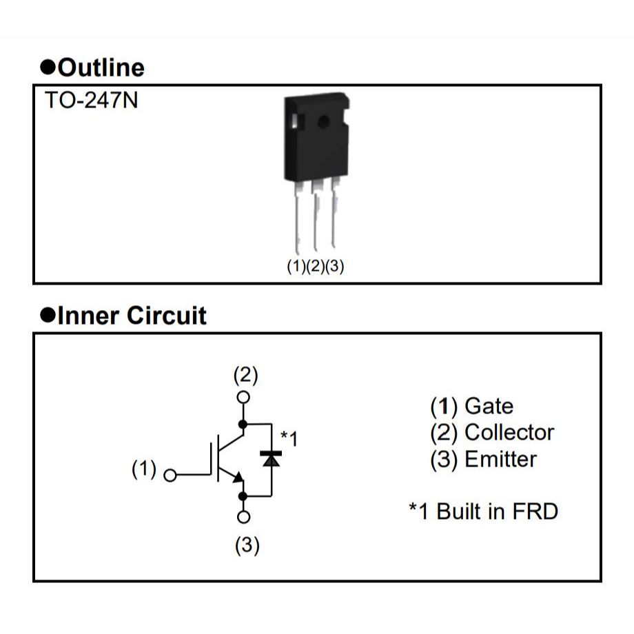 IGBT ไอจีบีที RGT80TS65DGC11 RGT80TS65D (จำนวน 10ชิ้น) 650V 70A 234W TO-247 ROHM ของแท้100%
