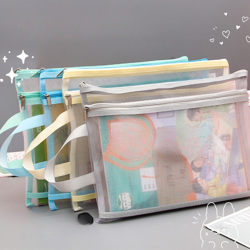 กระเป๋าใสใส่สมุด ขนาดกระดาษA4 กระเป๋าสีใส ใส่สมุด ใส่ดินสอ ปากกา/BAG-012