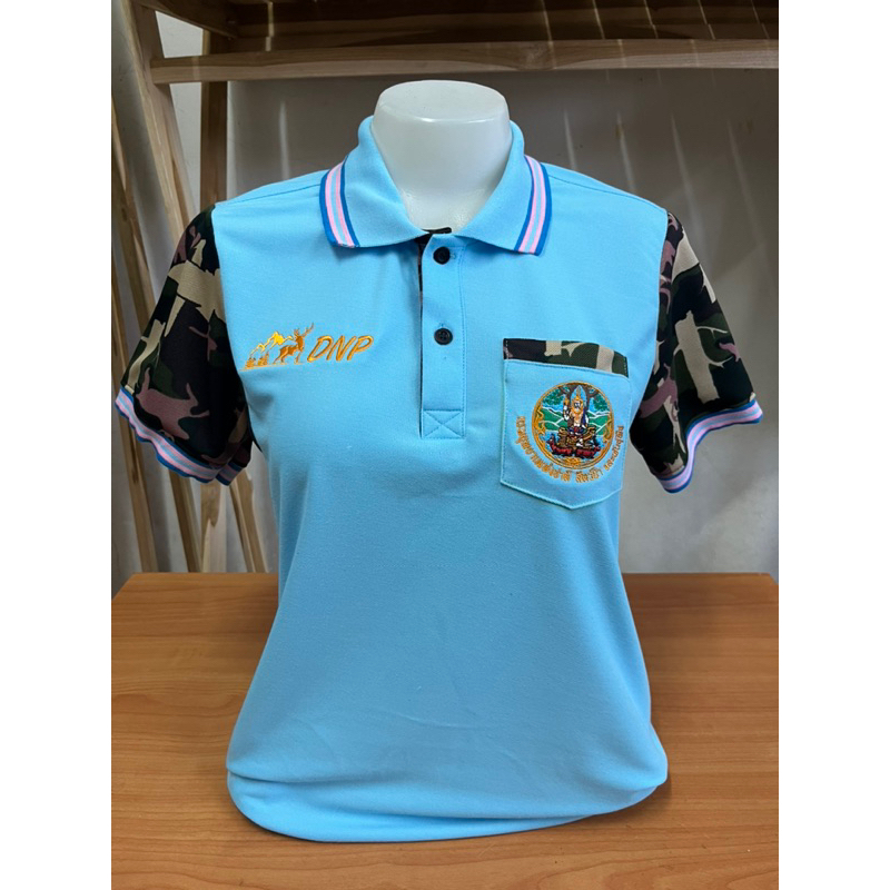 เสื้อโปโลกรมอุทยานสีฟ้า(หญิง)