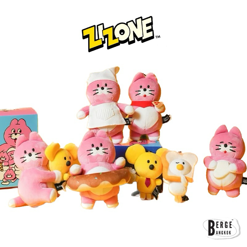 (ใช้โค้ดแฟชั่นได้) พร้อมส่งค่ะ🐱✨ กล่องสุ่ม พวงกุญแจ ZIZONE พวงกุญแจตุ๊กตาแมวชมพูสุดกวน ลิขสิทธิ์แท้1