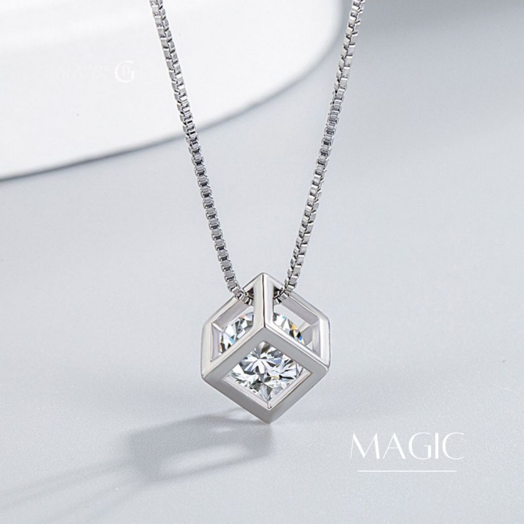 GLAMOR สร้อยคอเงิน Magic จี้หยดน้ํา สร้อยแฟชั่น สร้อยหยดน้ำ สร้อยคอเงินแท้925 จี้เพชร สร้อยเพชร