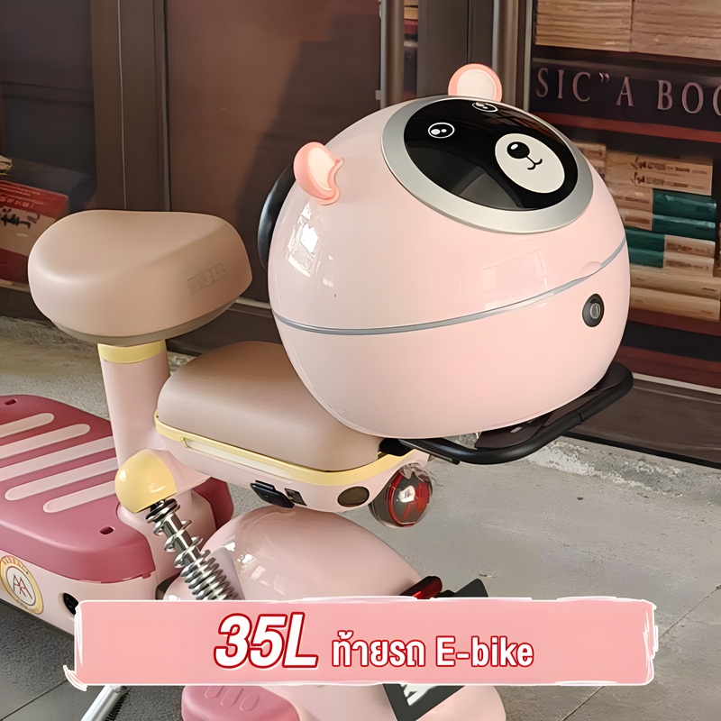 กล่องท้ายรถมอเตอร์ไซค์ไฟฟ้า ถังเก็บของ สไตล์การ์ตูนกัน ตกและทนต่อการสึกหรอ สามารถถือหมวกกันน็อคได้ กันน้ํา ทั่วไป ท้ายรถ