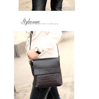 พร้อมส่ง PLกระเป๋าสะพายข้าง ไซต์ใหญ่ ใช้ไปทำงาน ดูมีระดับ PU Leather