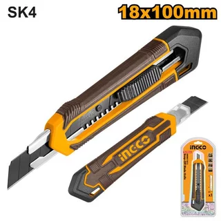 INGCO มีดคัตเตอร์ 18มม x 100มม. ใบมีดดำ SK4 รหัส : HKNS11815 Snap-off blade knife