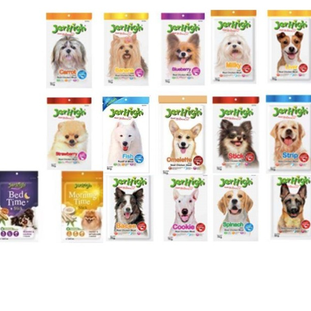 Jerhigh stick 50-60g เจอร์ไฮสติ๊กขนมสุนัข หลายรสชาติ*โปรดอ่านรายละเอียดก่อนสั่งซื้อ