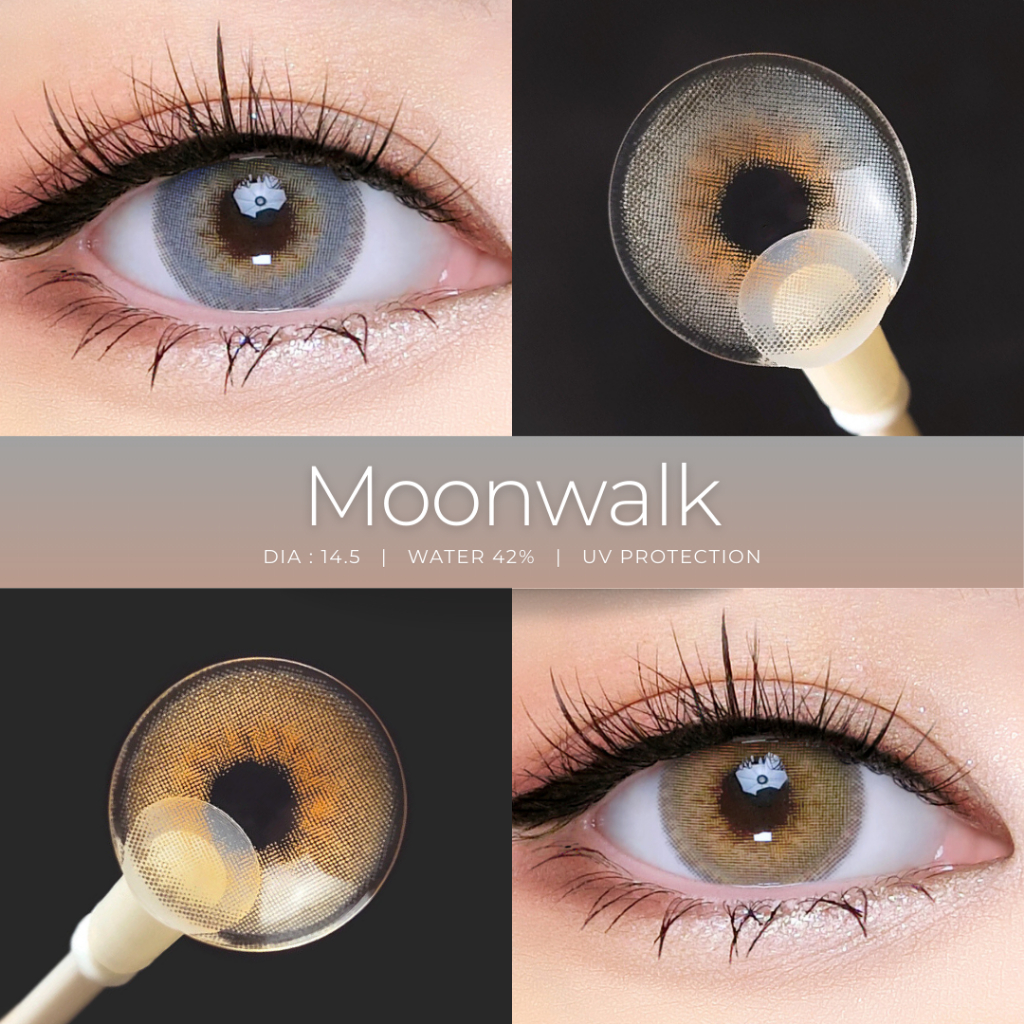 (0.00-10.00) คอนแทคเลนส์รายเดือน รุ่น Moonwalk (สีเทา/สีน้ำตาล) Dreamcolor1 Contact Lens | สายตาสั้น | ตาฝรั่ง