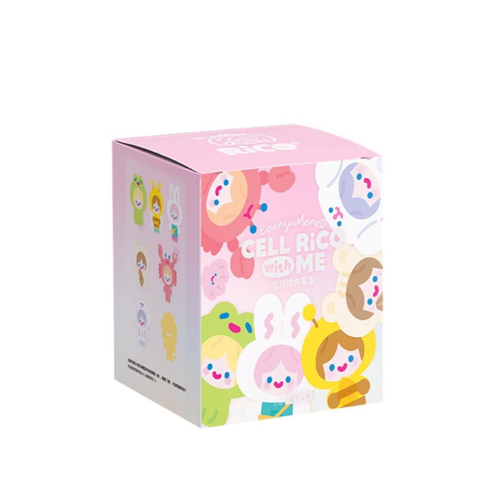 ( แฟชั่นลด30%) [สุ่ม] กล่องสุ่ม ตุ๊กตา พวงกุญแจ FINDING UNICORN CELL RiCO Happy Fluffy Series Plush ไม่แกะกล่อง ของแท้