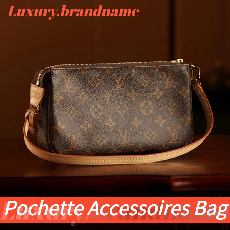 หลุยส์ วิตตอง กระเป๋าถือผู้หญิง LV Louis Vuitton POCHETTE ACCESSOIRES Shoulder Bag กระเป๋าสะพายไหล่ผู้หญิง