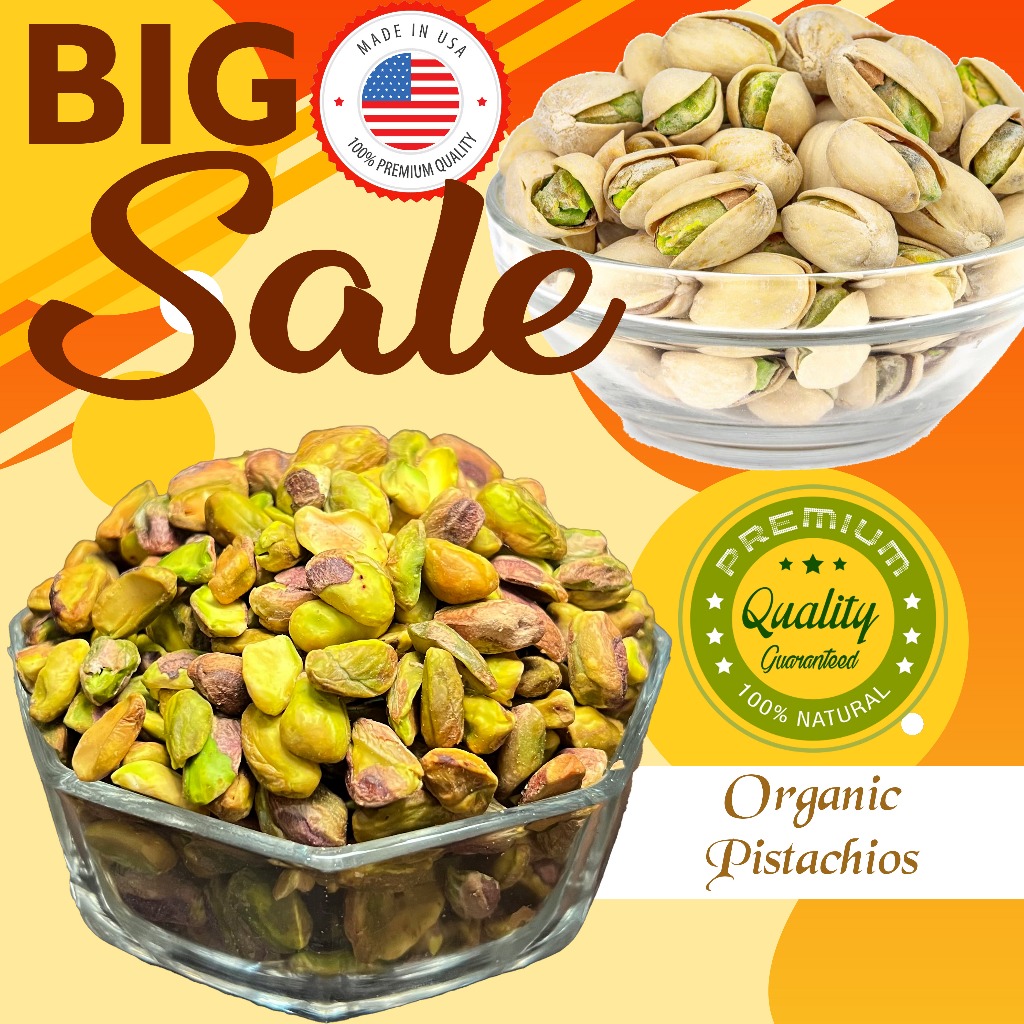🎊ล๊อตใหม่ 😍 พิสตาชิโอ จัมโบ้ ออแกนิค อบเกลือ ไม่ฟอกสี (Natural Unbleached Jumbo Pistachios Roasted S