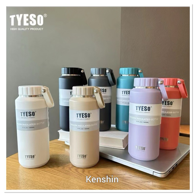 Tyeso ขวดน้ำฝาเกลียว ( กระบอกน้ำ เก็บความร้อน-เย็น ) 2 ขนาด