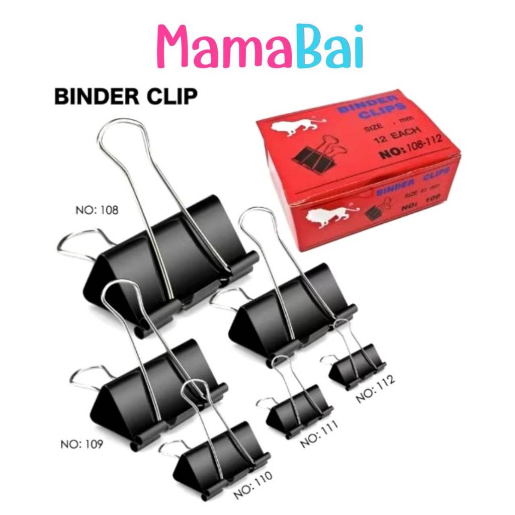 (MMB) (12ตัว/กล่อง) สิงห์ คลิปหนีบดำ เหล็กหนีบดำ @MamaBaiShop (ออกใบเสร็จรับเงินได้ค่ะ)