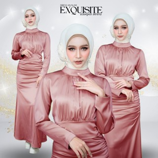 ชุดเดรสมุสลิม ผ้าซาตินไดม่อน เงางามทรงสวยโดดเด่น เรียบหรู ใส…