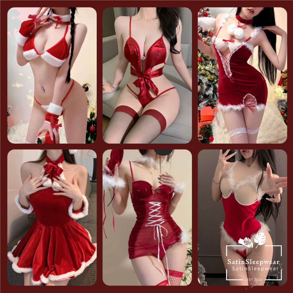 SatinSleepwear ชุดคริสต์มาสสุดเซ็กซี่ ชุดคอสเพลย์ หลากหลายสไตล์ให้เลือก ราคาถูก จัดส่งจากประเทศไทย.M