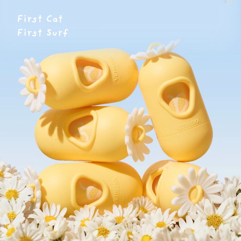 Pet Poop Bags (Daisy Set) แคปซูลใส่ถุงขยะสำหรับเก็บมูลสัตว์เลี้ยงแบรนด์ Vetreska กลิ่นเก็กฮวย ถุงเก็บอึแมว