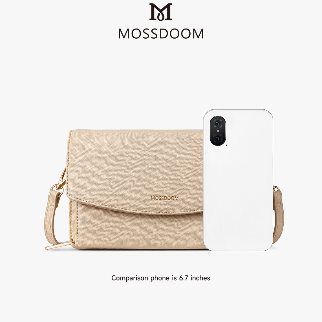 MOSSDOOM Eve Bag กระเป๋าสะพายสุภาพสตรีสไตล์มินิมอล กระเป๋าแฟชั่น มี5สี(ดำ/แอปริคอท/ชมพู/ขาว/น้ำเงิน) สีสวยตรงปก - รูปที่ 4