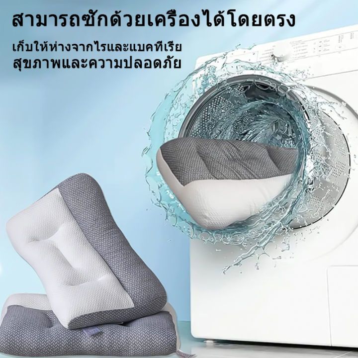หมอน หมอนสุขภาพ หมอนเพื่อสุขภาพ หมอนหนุน กันไรฝุ่น เนื้อนุ่ม แก้ปวดคอ คุณภาพดี ใยโพลีเอสเตอร์100% 74*48ซม ⚡️ พร้อมส่ง รูปที่ 6