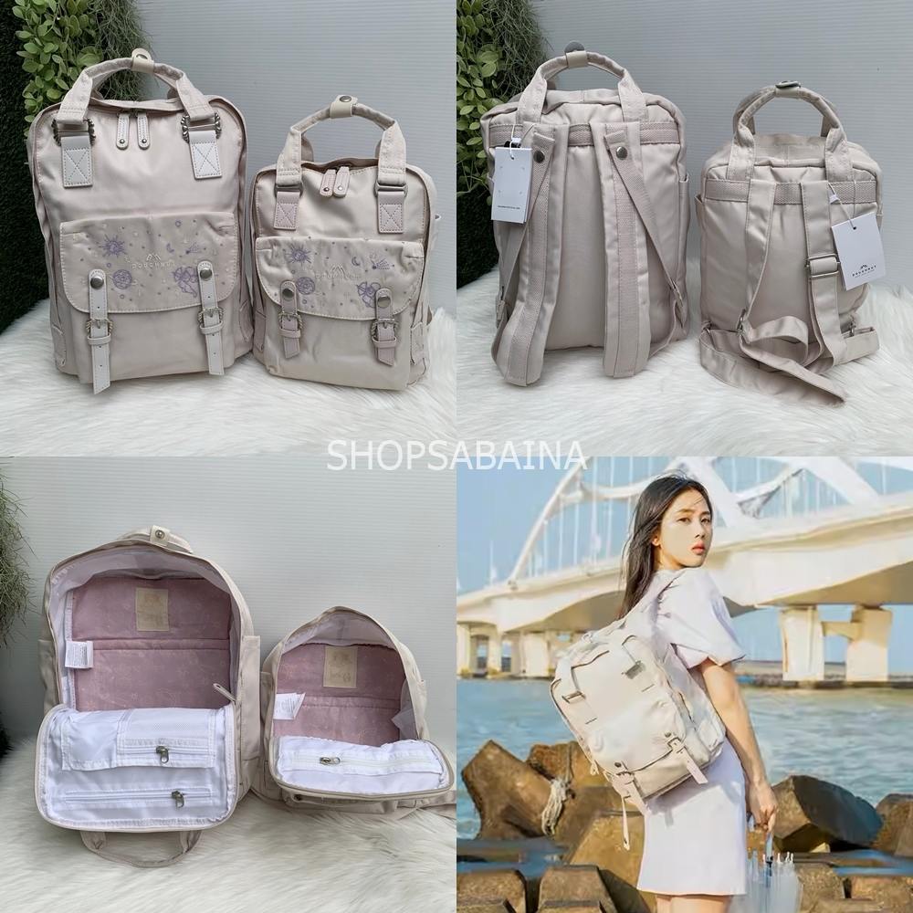 Doughnut Macaroon Galaxy Series Backpack กระเป๋าเป้สะพายหลังโดนัท ลายกาแล็กซี่ (แถมพวงกุญแจ)