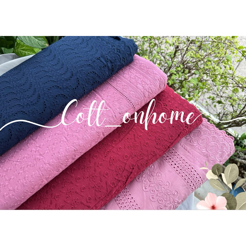 ผ้าลูกไม้คอตตอน  ลูกไม้ฉลุ เนื้อนิ่ม หน้ากว้าง40นิ้ว⭐️ ลูกไม้คอตตอนฉลุ ผ้าลูกไม้ขาว ลูกไม้สีขาว ผ้าป่านฉลุ ผ้าป่านปัก