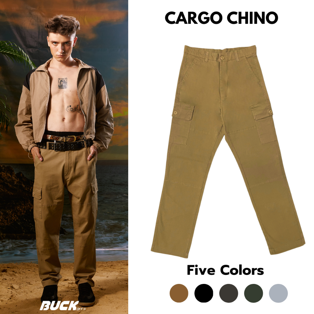 BUCKOFF:รุ่น CLC กางเกงขายาวชาย CARGOCHINO กางเกงคาร์โก้ชิโน่