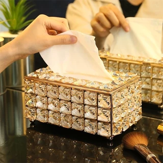 กล่องทิชชู่คริสตัล ดีไซน์สวยหรู เปิด-ปิดใช้งานง่าย เป็นของแต่งบ้าน โรงแรมได้ด้วย