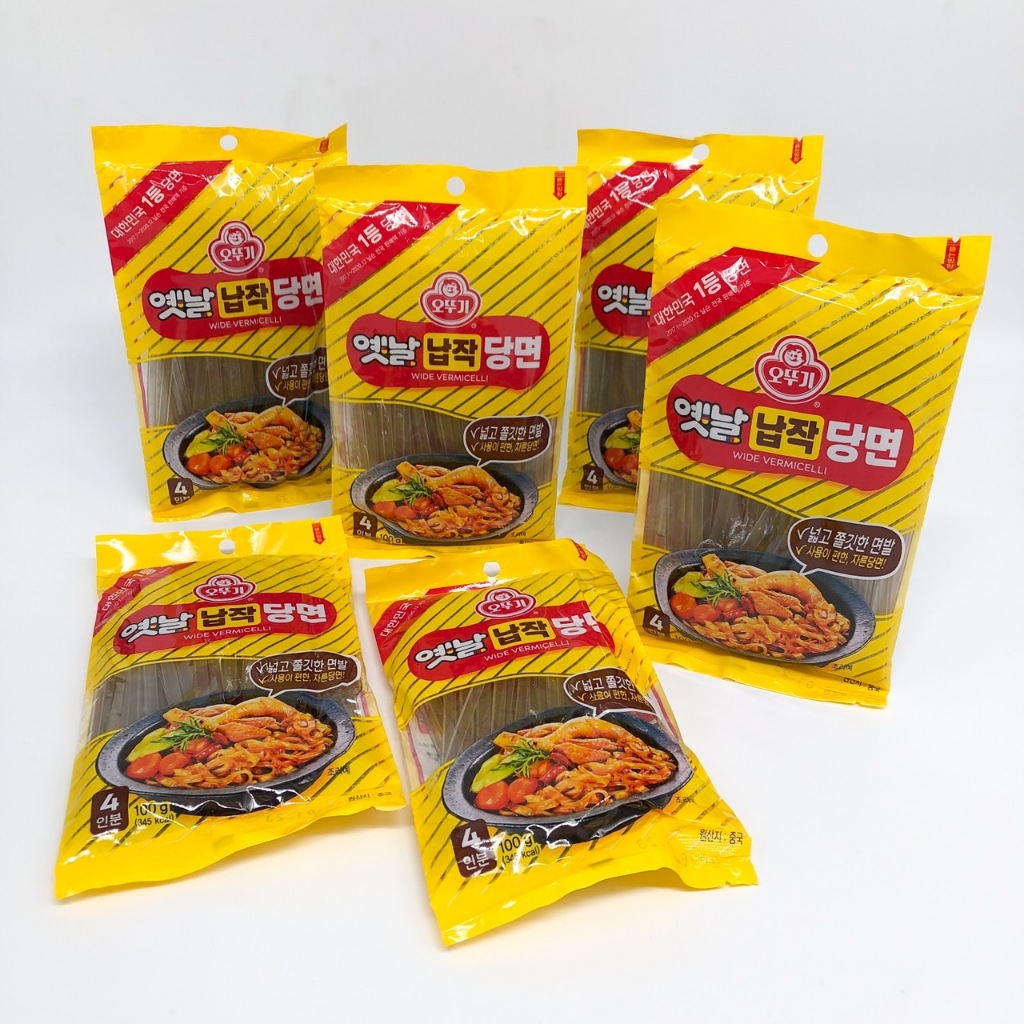 วุ้นเส้นเกาหลี   วุ้นเส้นแบนเกาหลี 100g 400g OTTOGI Flat Dangmyun วุ้นเส้นแบน 옛날납작당면 ราคา ถูกที่สุด ดีลบีเคเค แกลเลอรีภาพที่ 2