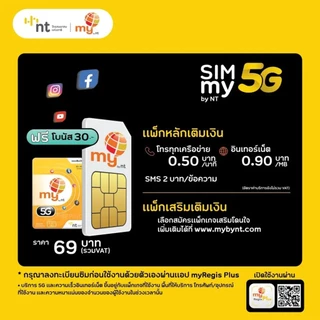 NT ซิมเน็ตเติมเงิน รายเดือน, รายปี ฟรีโบนัส 30 บาท