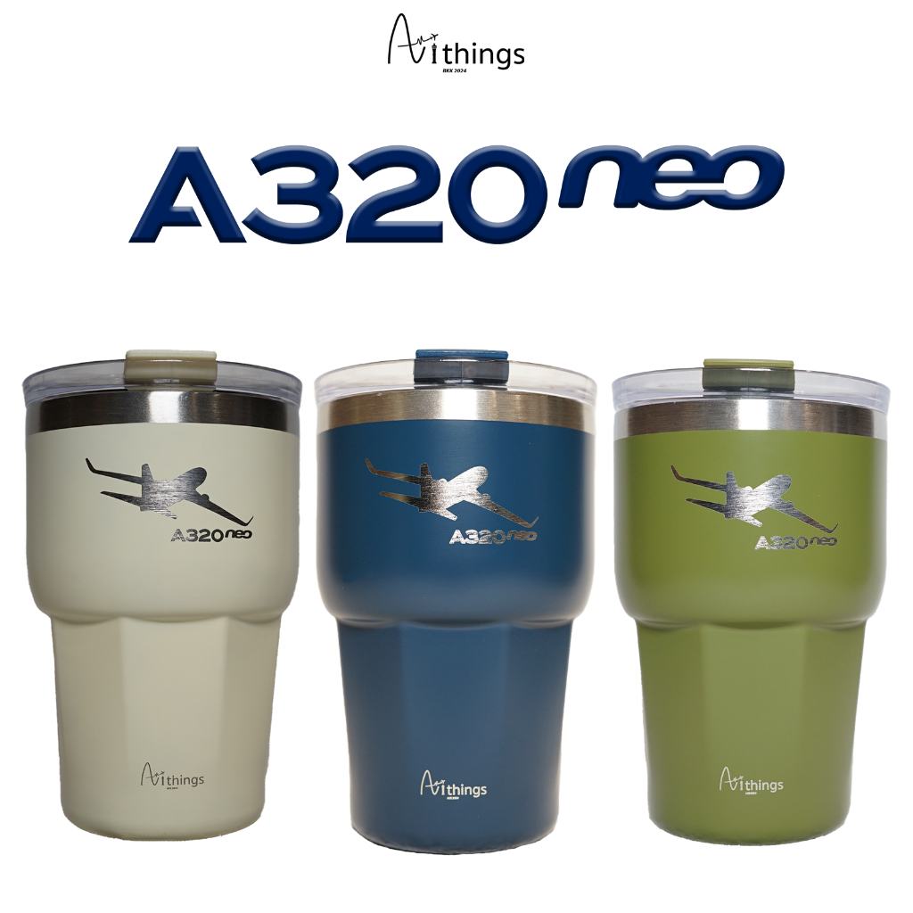 (พร้อมส่ง) Avithings แก้วน้ำเก็บอุณหภูมิ เครื่องบิน Airbus A320 neo 600ml