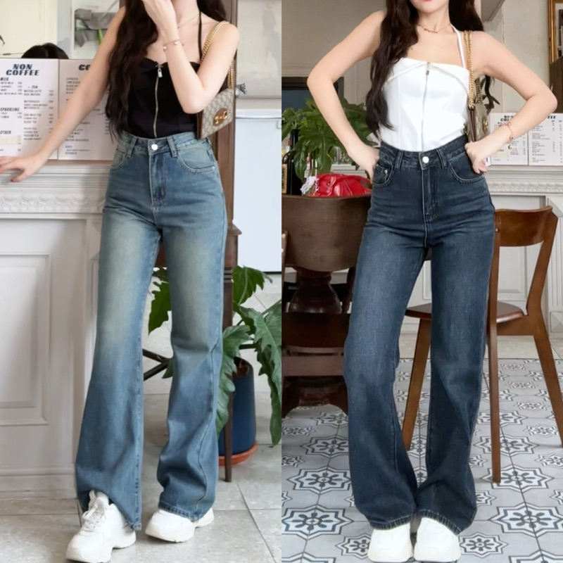 NARYSTUDIO - no. 1 jeans กางเกงยีนส์เอวสูง
