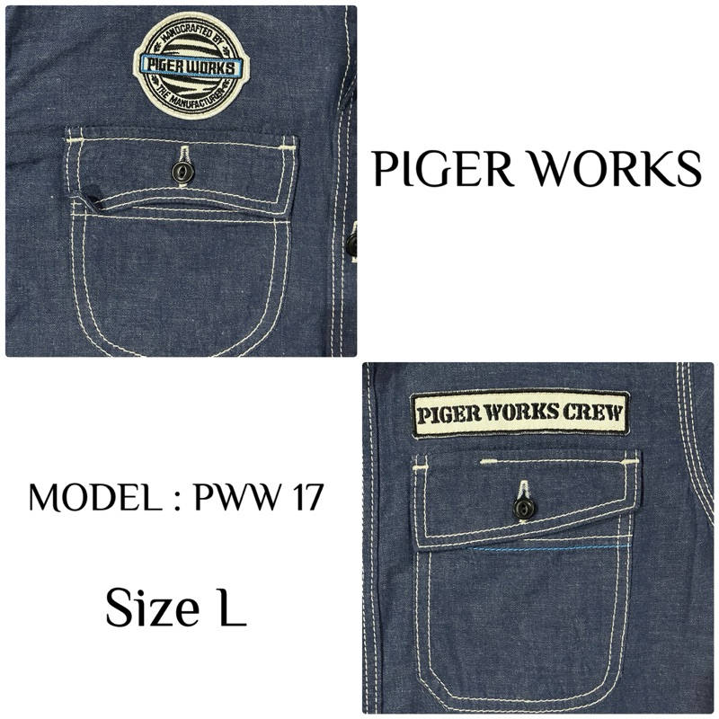 (Rare Item)!!สินค้าพร้อมส่ง++ เสื้อ PIGER WORKS PWW 17 SIZE L (มือสอง)