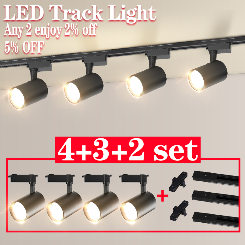 LED Track Light 3 สี รางไฟ หลอดไฟแทรคไลท์ ไฟแทรคไลท์ 12W/20W/40W COB ไฟราง สปอตไลท์ ห้องนั่งเล่น ไฟราว ซูเปอร์มาร์เก็